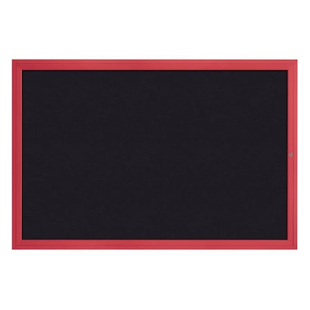 United Visual Products Hinge-less Radius Corkboard, 24"x36", Black Alum Frame/Rubber UVEB2436R-BLACK-RUBBER